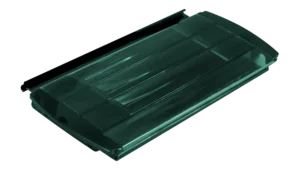 Aquadeck polycarbonaat solar lamel Emerald met groen getinte bovenzijde en eindkap