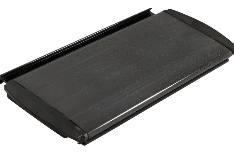 Aquadeck polycarbonaat solar lamel Graphite met donker getinte bovenzijde en eindkap