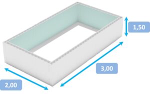 Blokkenset zwembad 3.00 x 2.00 x 1.50 meter