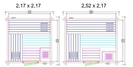 Buitensauna Eifel 3, 252 x 217 x 246 - Afbeelding 5
