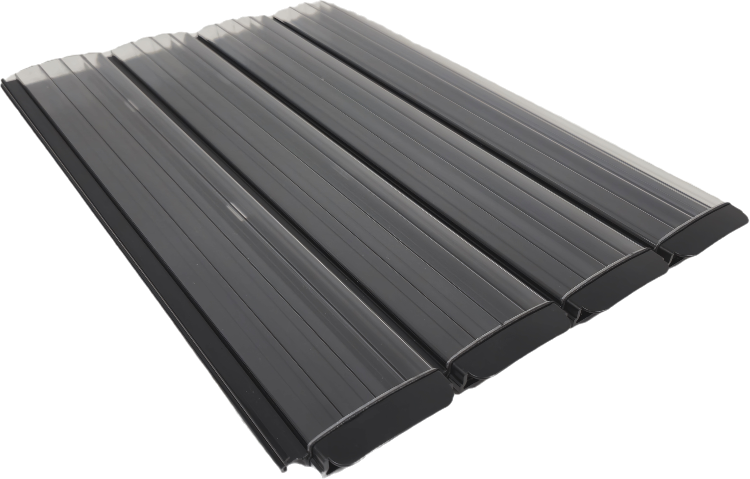 PCS polycarbonaat solar lamellen Solar Clear met heldere bovenzijde en zwarte onderzijde