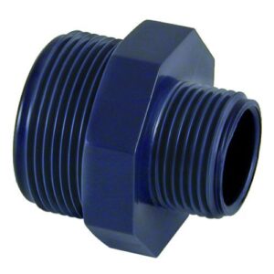 PVC verloopnippel 3,4 x 1,5 buitendraad PN10