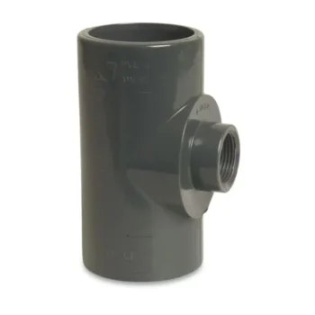 Pvc T-stuk 90°, 2x 63mm lijm 1x binnendraad 1-2 duims