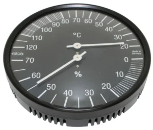 Sauna thermometer en hygrometer 135mm, zwart