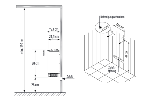 Saunaoven EOS BI-O Picco W Zwart, 3 kW Type 1 - Afbeelding 2
