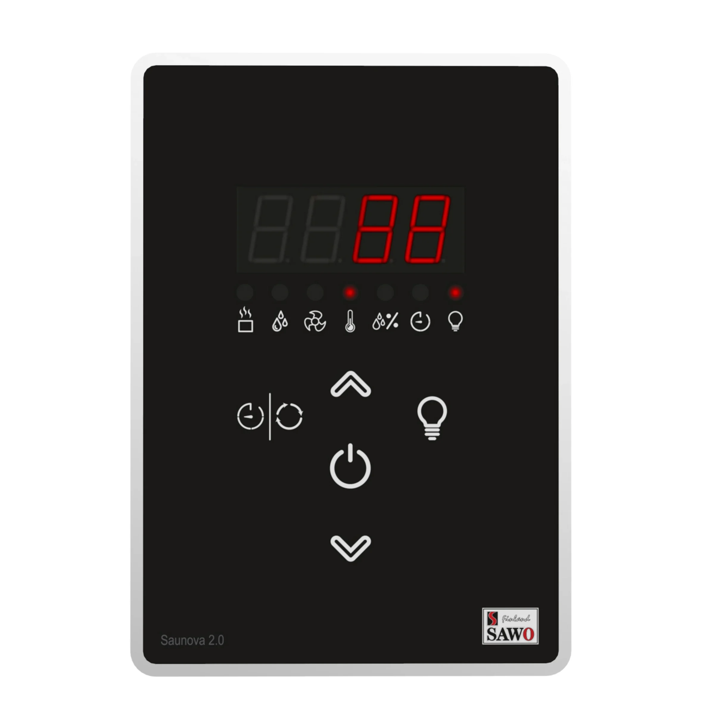 Sawo Saunova 2.0 saunabesturing, zwart touchpaneel met rood display