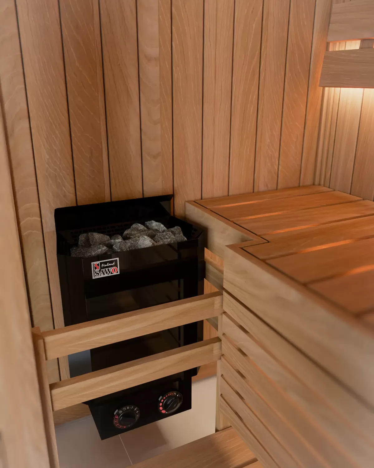 Sawo Nordex Mini Black NB saunakachel in Finse sauna