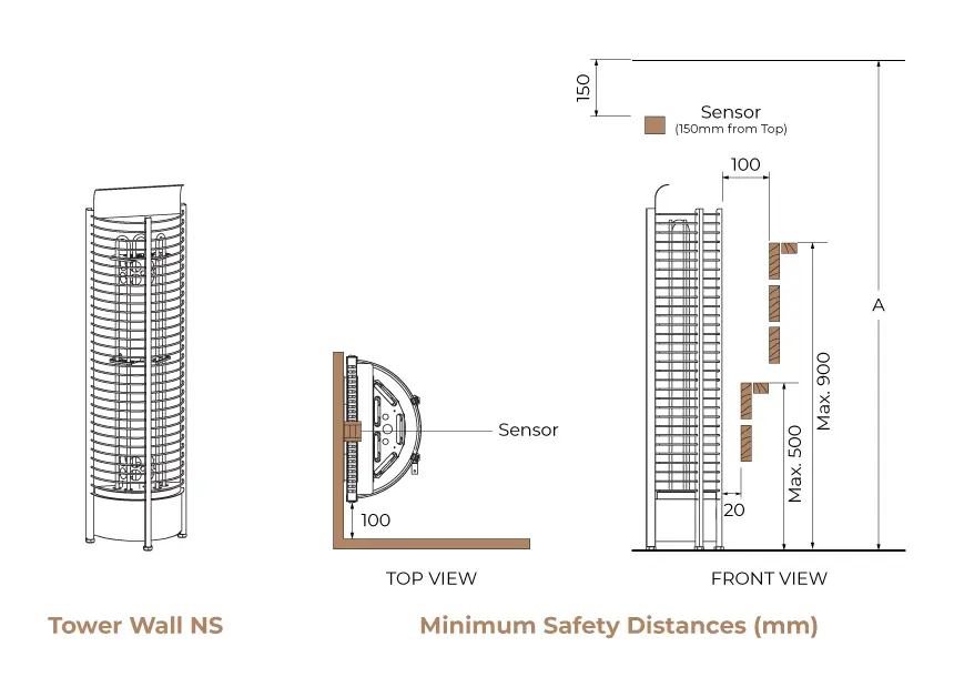 Sawo Tower Wall saunakachel afmetingen