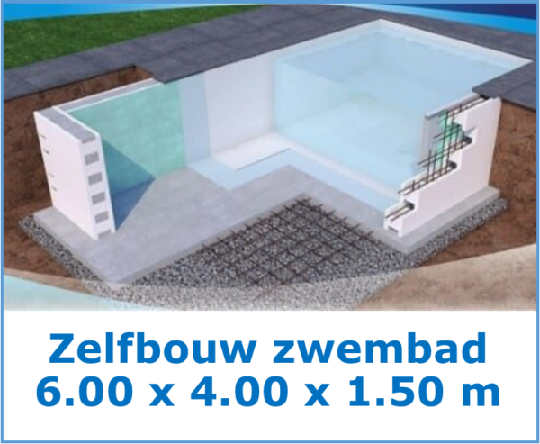 Zelfbouw zwembad 6.00 x 4.00 x 1.50 meter
