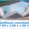 Zelfbouw zwembad 7.50 x 3.00 x 1.50 meter