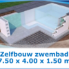 Zelfbouw zwembad 7.50 x 4.00 x 1.50 meter