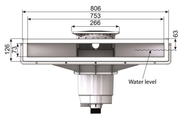 Weltico A800 hoogwater skimmer, metsel-liner WIT - Afbeelding 2